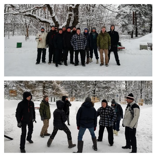на утренней тренировке в парке Кусково