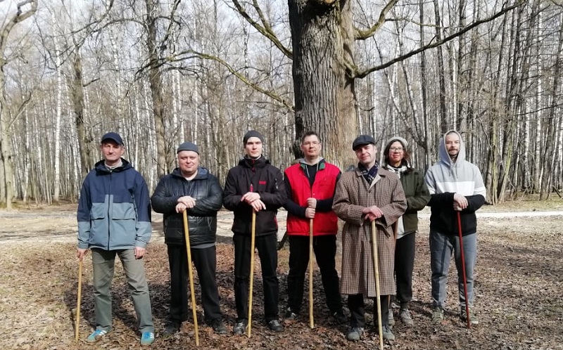 на утренней тренировке в парке Кусково
